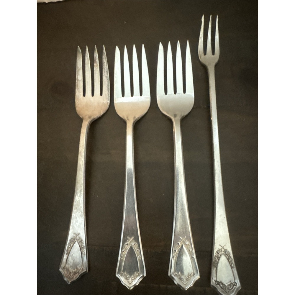 International Silver R&B Jewell  Salad Fork 6"  + Pickle Fork Set Of 4